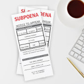 gerechtelijke dagvaarding voor een oproeping voor  kaart