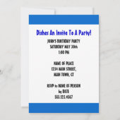 Gerechten en uitnodigen voor een feestje kaart (Achterkant)