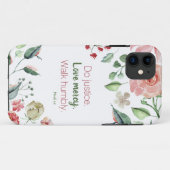 Gerechtigheid Floral Micah 6:8 Hoesje-Mate iPhone Case-Mate iPhone Case (Achterkant (horizontaal))