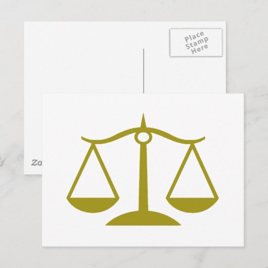 Gerechtigheid - Goud Briefkaart (Voorkant / Achterkant)