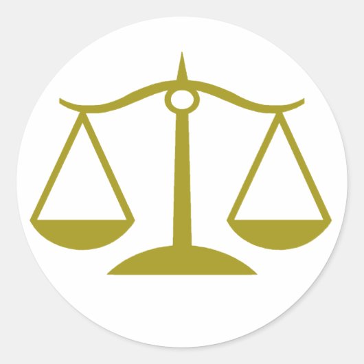 Gerechtigheid - Goud Ronde Sticker (Voorkant)