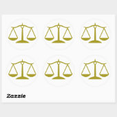 Gerechtigheid - Goud Ronde Sticker (Vel)