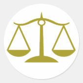 Gerechtigheid - Goud Ronde Sticker (Voorkant)