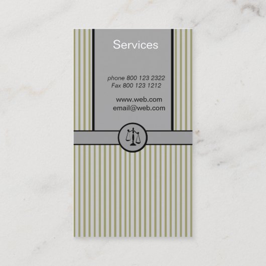 Gerechtigheid in Stripes. Openbaar ministerie Visitekaartje (Achterkant)