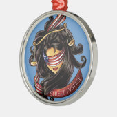 Gerechtigheid is blind door straathyreet metalen ornament (Links)