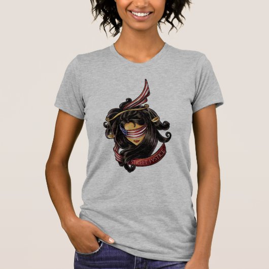 Gerechtigheid is blind door straathyreet t-shirt (Voorkant)