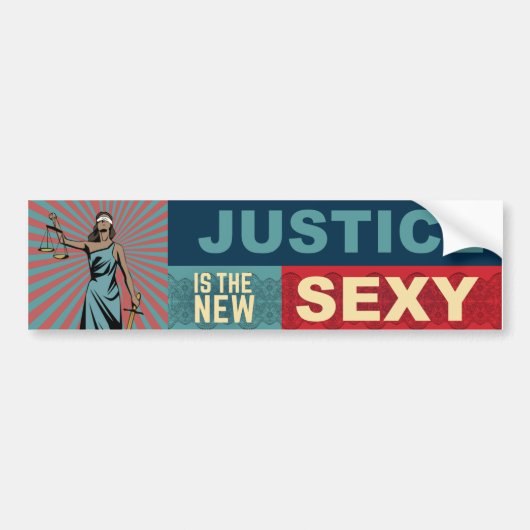 Gerechtigheid is de nieuwe Sexy-Bumpersticker Bumpersticker (Voorkant)