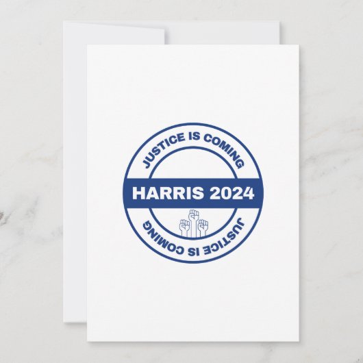 Gerechtigheid komt eraan | Kamala Harris Walz Verk Kaart (Voorkant)