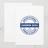 Gerechtigheid komt eraan | Kamala Harris Walz Verk Kaart (Voorkant / Achterkant)