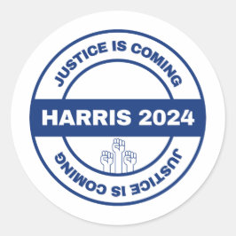 Gerechtigheid komt eraan | Kamala Harris Walz Verk Ronde Sticker