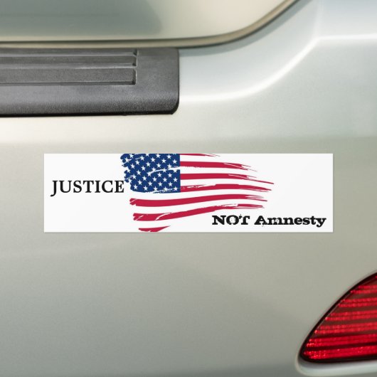 Gerechtigheid niet amnestie bumpersticker (Op auto)