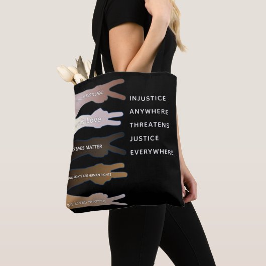 Gerechtigheid overal waar gerechtigheid wordt bedr tote bag (Dichtbij)