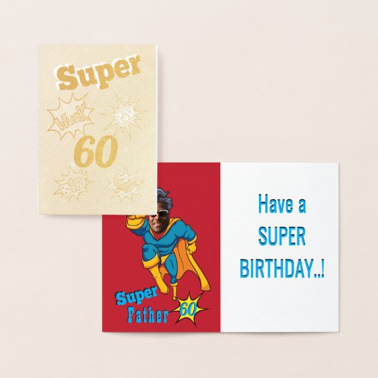 Gerechtigheid Superheld Foto Template Pap Birthday Folie Kaarten (Display)