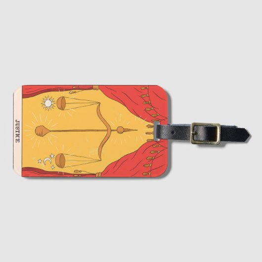Gerechtigheid tarotkaart modern majoor Arcana desi Bagagelabel (Voorkant (horizontaal))