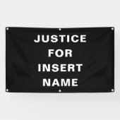 Gerechtigheid voor aangepaste tekstprotesten spandoek (Horizontaal)