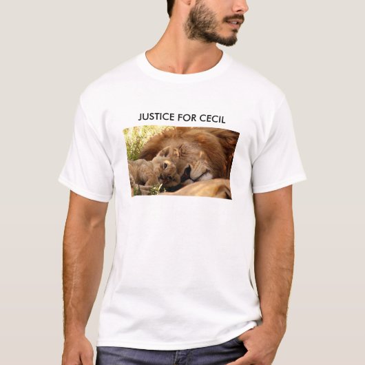 Gerechtigheid voor Cecil de Leeuw met zijn welp T-shirt (Voorkant)
