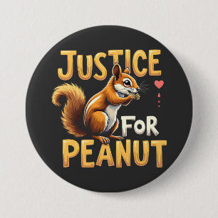 Gerechtigheid voor pinda's De eekhoorn P'nut Put P Ronde Button 7,6 Cm