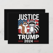 Gerechtigheid voor pinda's wint Trump 2024 Briefkaart (Voorkant / Achterkant)