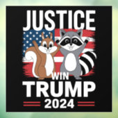 Gerechtigheid voor pinda's wint Trump 2024 Raamsticker (Vel 3)