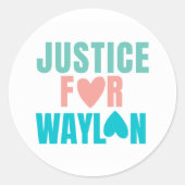 Gerechtigheid voor Waylon Sticker (Voorkant)