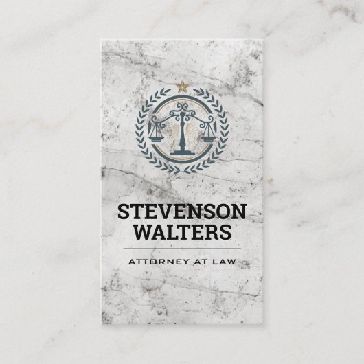 Gerechtigheidsschalen | Achtergrond marmer Afsprakenkaartje (Voorkant)