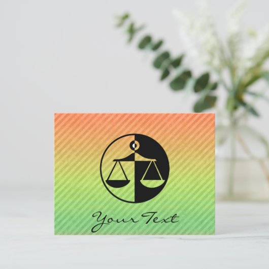 Gerechtigheidsschalen Briefkaart (Staand voorkant)