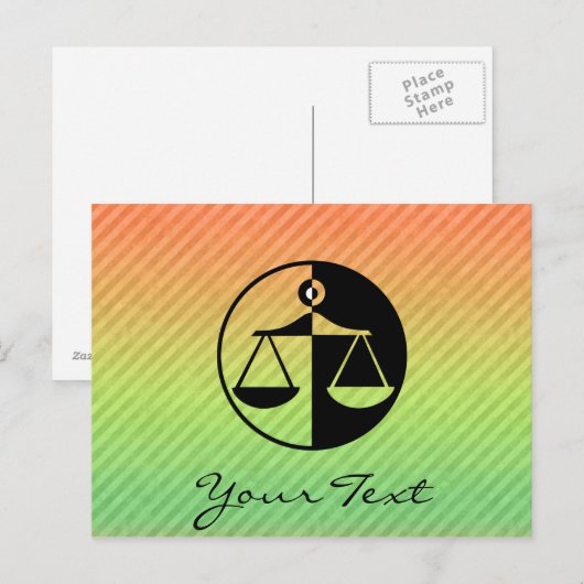 Gerechtigheidsschalen Briefkaart (Voorkant / Achterkant)