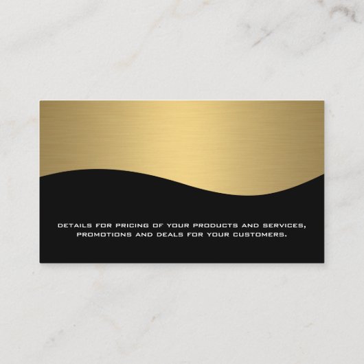 Gerechtigheidsschalen | Goud metaal Visitekaartje (Achterkant)