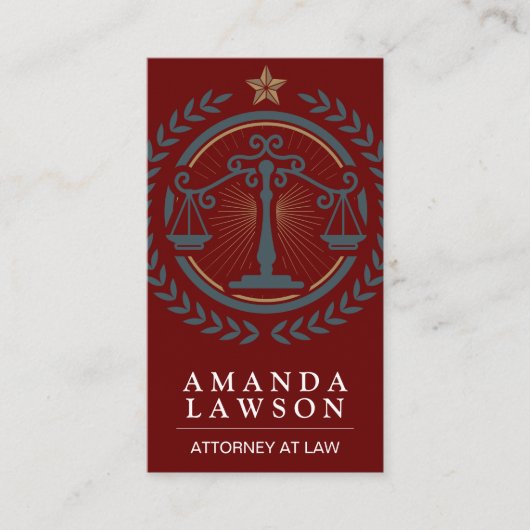 Gerechtigheidsschalen | Logo van de wet op de open Visitekaartje (Voorkant)