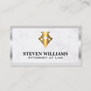 Gerechtigheidsschalen Marmer Gold Pen Logo Visitekaartje