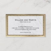 Gerechtigheidsschalen | Marmer | Klassiek goud Lij Visitekaartje (Achterkant)