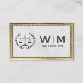 Gerechtigheidsschalen | Marmer | Klassiek goud Lij Visitekaartje (Voorkant)