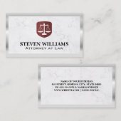 Gerechtigheidsschalen | Marmer | Metaalgrens Visitekaartje (Voorkant / Achterkant)