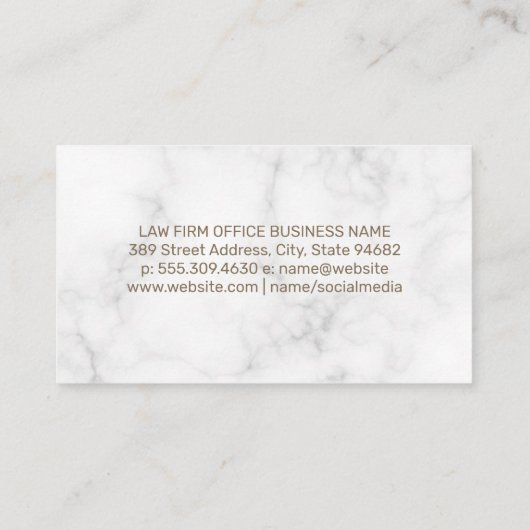 Gerechtigheidsschalen | Wet Kantoor Afsprakenkaartje (Achterkant)