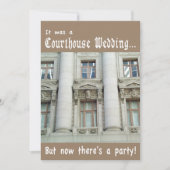 Gerechtsgebouw Huwelijk Post-Wedding Party Uitnodi Kaart (Voorkant)