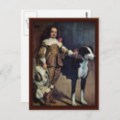 gerechtshof met een hond van Diego Velázquez Briefkaart (Voorkant / Achterkant)