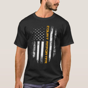  gerechtsverslag met Amerikaanse vlaggen-wolkenkra T-shirt