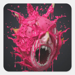 Gerechtvaardigde Dragon Fruit Lady Vierkante Sticker
