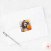 Gerechtvaardigde Oranje dame Vierkante Sticker (Envelop)
