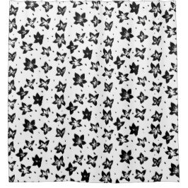 Gereconstrueerd bloemmotief - Achromatische Gothic Douchegordijn