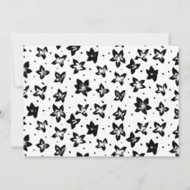 Gereconstrueerd bloemmotief - Achromatische Gothic Feestdagenkaart