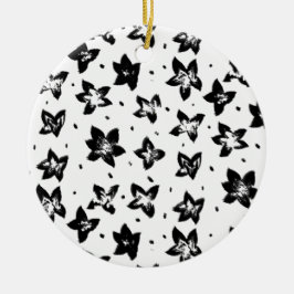 Gereconstrueerd bloemmotief - Achromatische Gothic Keramisch Ornament