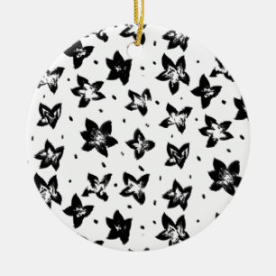 Gereconstrueerd bloemmotief - Achromatische Gothic Keramisch Ornament