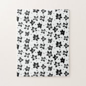 Gereconstrueerd bloemmotief - Achromatische Gothic Legpuzzel (Verticaal)