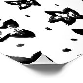 Gereconstrueerd bloemmotief - Achromatische Gothic Perfect Poster (Hoek)