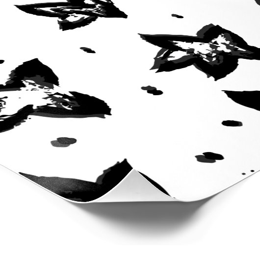 Gereconstrueerd bloemmotief - Achromatische Gothic Perfect Poster (Hoek)