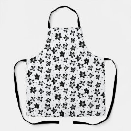 Gereconstrueerd bloemmotief - Achromatische Gothic Schort