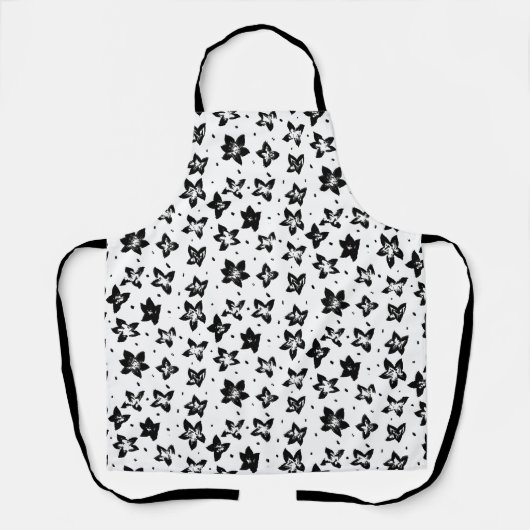 Gereconstrueerd bloemmotief - Achromatische Gothic Schort (Voorkant)
