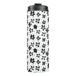 Gereconstrueerd bloemmotief - Achromatische Gothic Thermosbeker