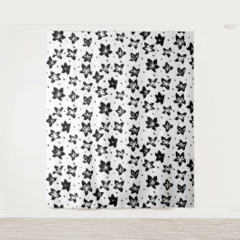 Gereconstrueerd bloemmotief - Achromatische Gothic Wandkleed